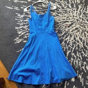 Blue/white pokadot 1920s rockabilly dress